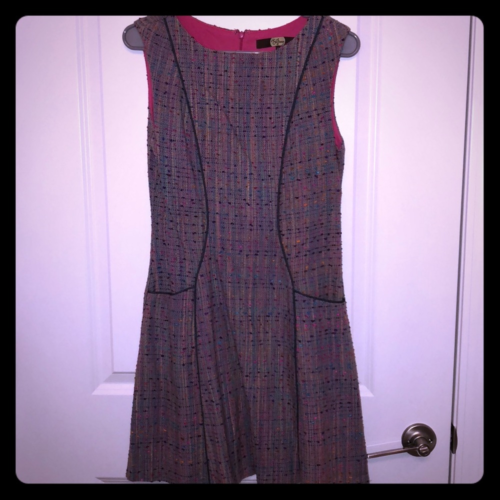 Rainbow Tweed dress with pockets size 6